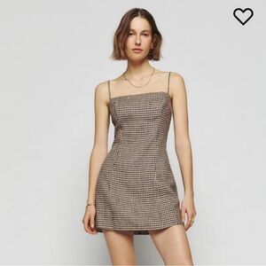 Reformation Brown Checkered Mini Dress